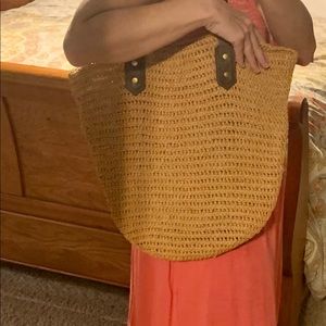 J Crew straw beach bag. Used once. EC